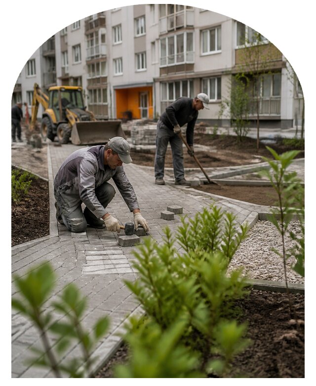 Благоустройство двора многоквартирного дома в Гукове